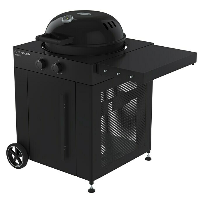 Outdoorchef Gasgrill Arosa 570 G Limited EditionSchwarz, Anzahl Brenner: 2, Hauptgrillfläche: Ø 54 cm, 9,5 kW Diagonal View