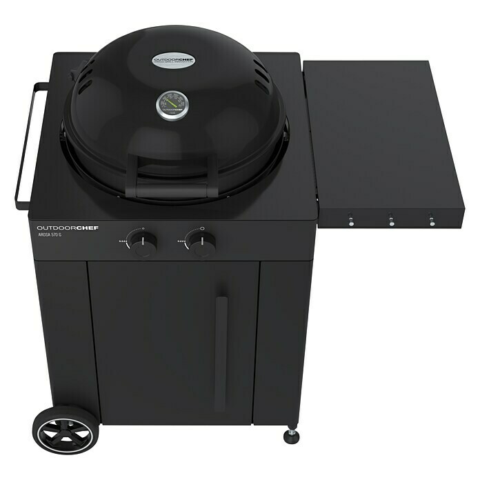 Outdoorchef Gasgrill Arosa 570 G Limited EditionSchwarz, Anzahl Brenner: 2, Hauptgrillfläche: Ø 54 cm, 9,5 kW View From Above