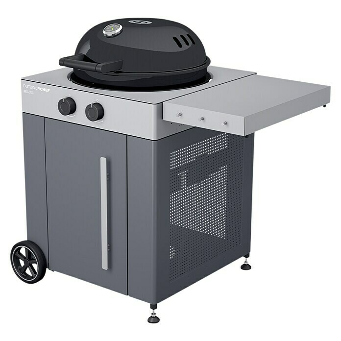 Outdoorchef Gasgrill Arosa 570 G Grey SteelGrau, Anzahl Brenner: 2, Hauptgrillfläche: Ø 54 cm, 9,5 kW Diagonal View