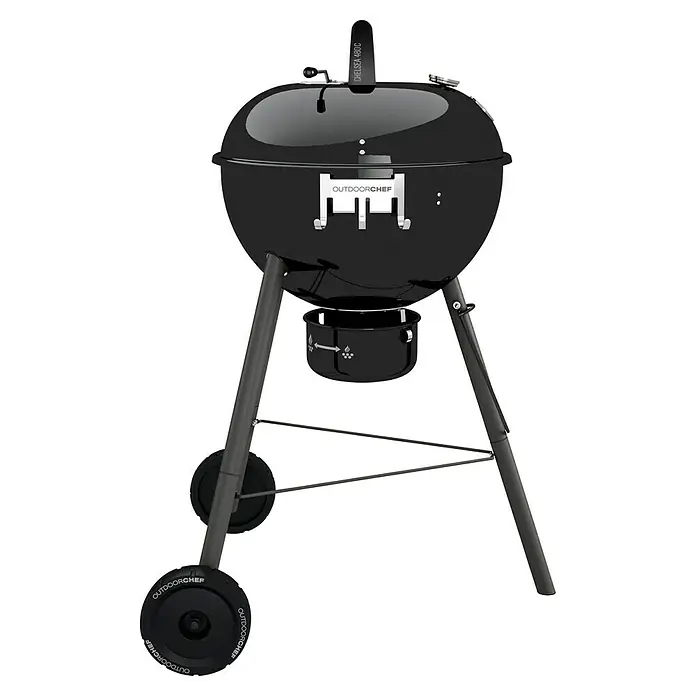 Outdoorchef Kugelgrill CHELSEA 480 C - Durchmesser Grillfläche: 45 cm, Schwarz - Abbildung eines Outdoorchef Chelsea 480C Kugelgrills in Schwarz, ideal für Grillliebhaber.