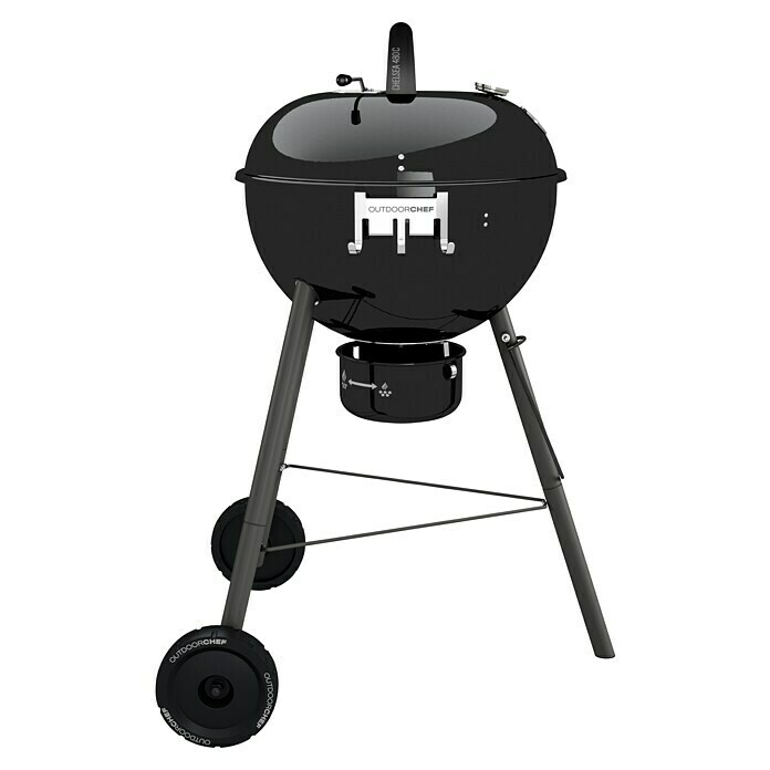 Outdoorchef Holzkohlegrill CHELSEA 480 CSchwarz, Hauptgrillfläche: Ø 45 cm Right Side View