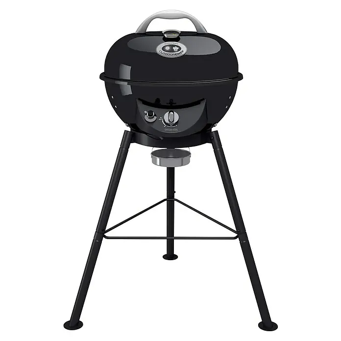 Outdoorchef Kugelgrill - Durchmesser Grillfläche: 42 cm, 4,3 kW, Schwarz - Schwarzer Outdoorchef Chelsea 420 G Gasgrill mit integriertem Thermometer und praktischer Ablagefläche.