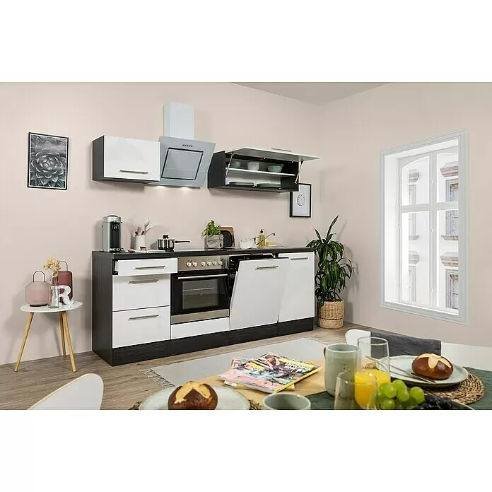 Respekta Premium Küchenzeile RP220EWCBO - Breite: 220 cm, Weiß, Mit Elektrogeräten - Stimmungsaufnahme