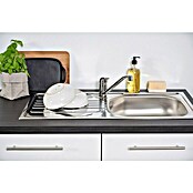 Respekta Premium Küchenzeile RP210ESCBO (Breite: 210 cm, Mit Elektrogeräten, Schwarz Hochglanz)