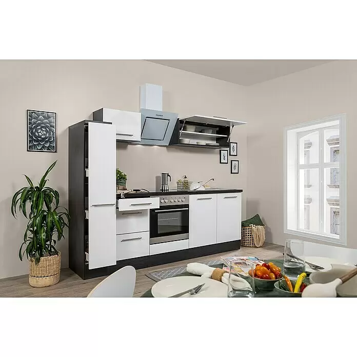 Respekta Premium Küchenzeile RP240EWCBO - Breite: 240 cm, Weiß, Mit Elektrogeräten - Stimmungsaufnahme