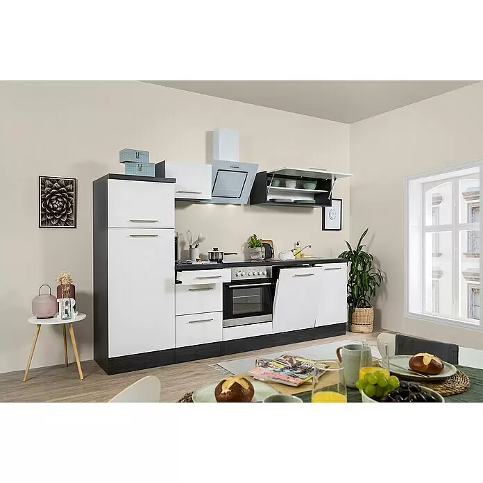 Respekta Premium Küchenzeile RP280EWCBO - Breite: 280 cm, Weiß, Mit Elektrogeräten - Stimmungsaufnahme