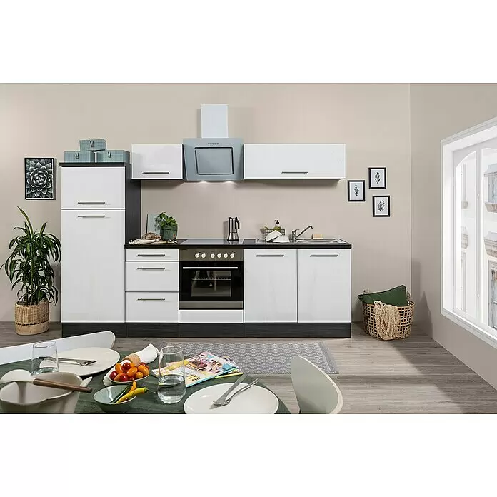 Respekta Premium Küchenzeile RP270EWCBO - Breite: 270 cm, Weiß, Mit Elektrogeräten - Stimmungsaufnahme