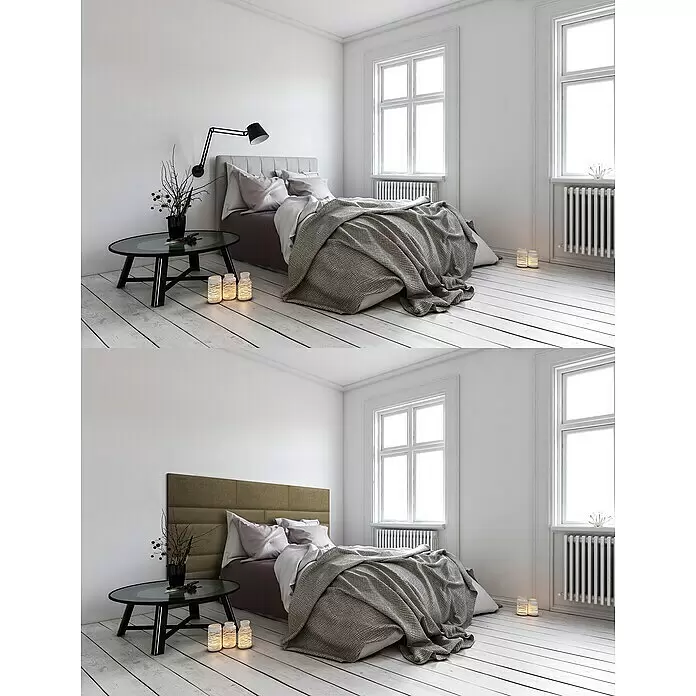 Fllow Wandpolster Velvet - Taupe, L x B: 90 x 15 cm - Stimmungsaufnahme