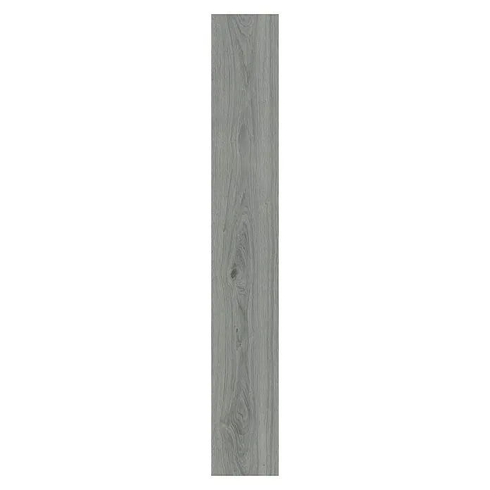 Laminado Roble Beton - 1.200 x 196 x 8 mm, Roble Beton, AC5 - Baldosa gris con aspecto de madera con vetas y nudos, ideal para un interior moderno. Esta baldosa ofrece una estética natural y fácil de mantener.