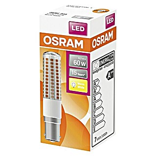 Osram LED-Lampe (B15d, 7 W, T18, 806 lm, Warmweiß)