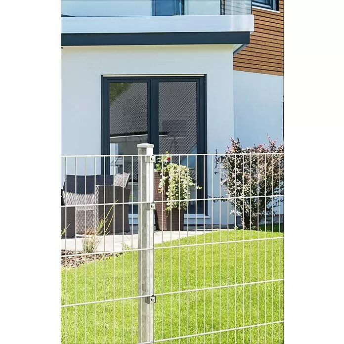 Zaunpfosten - Höhe: 160 cm, Silber, Metall - Detailaufnahme