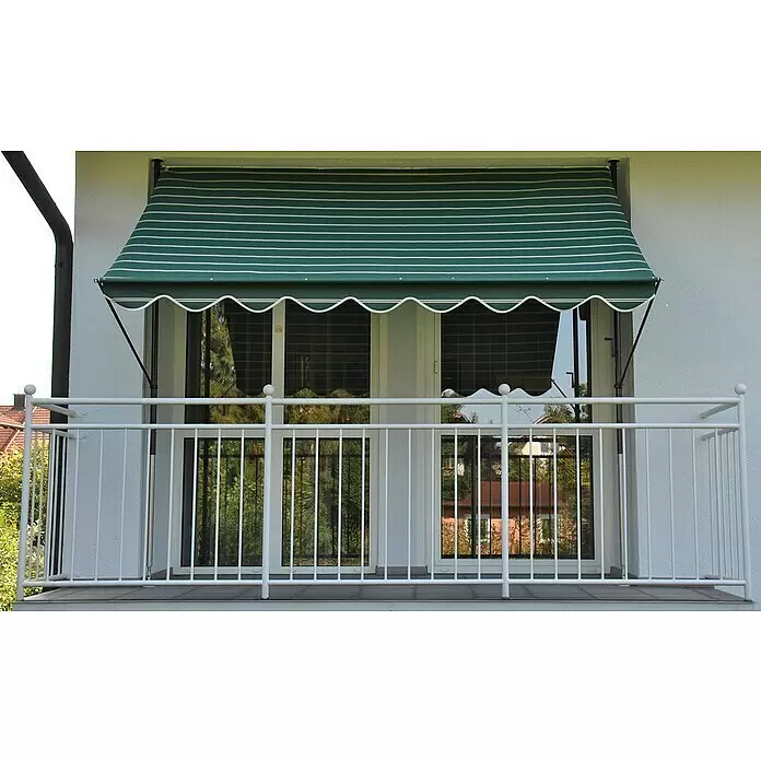 Angerer Klemmmarkise - Grün/Creme, Breite: 2 m, Ausfall: 1,5 m - Stimmungsaufnahme