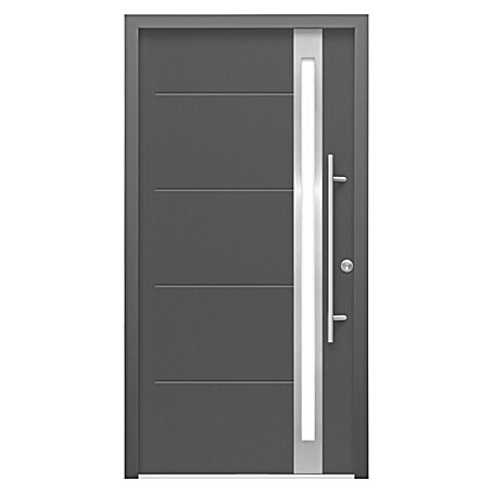Splendoor Haustür Thermodoor PLUS SP30A (110 x 210 cm, DIN Anschlag: Rechts, Anthrazitgrau Feinstruktur)