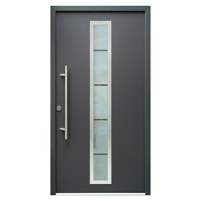 Splendoor Haustür Thermodoor PLUS SP70A110 x 210 cm, DIN Anschlag: Links, Anthrazit Front View