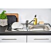 Respekta Premium Küchenzeile RP270WSCBO (Breite: 270 cm, Mit Elektrogeräten, Schwarz Hochglanz)