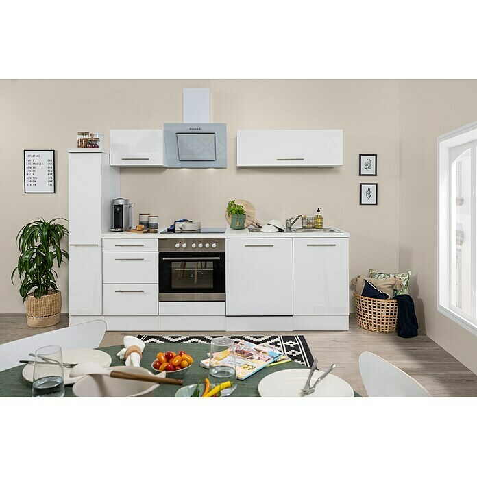 Küchenzeile BAUHAUS Premium Mit 250 | Weiß, (Breite: Elektrogeräten) Respekta cm, RP250WWCBO