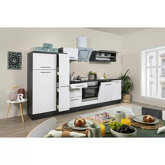 Respekta Premium Küchenzeile RP310EWCBO - Breite: 310 cm, Weiß, Mit Elektrogeräten - Stimmungsaufnahme