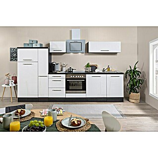 Respekta Premium Küchenzeile RP310EWCBO (Breite: 310 cm, Weiß, Mit Elektrogeräten)