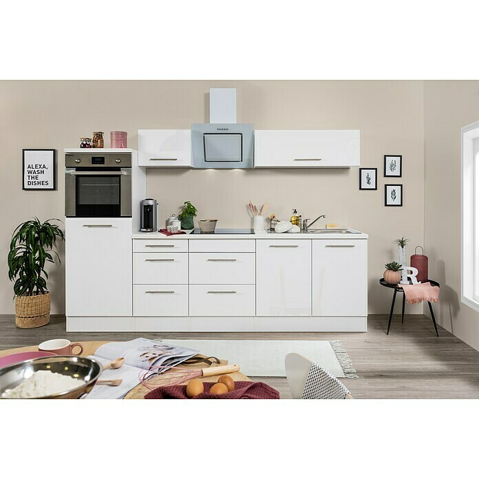 Respekta Premium Küchenzeile RP270HWWBO (Breite: 270 cm, Weiß, Mit  Elektrogeräten) | BAUHAUS
