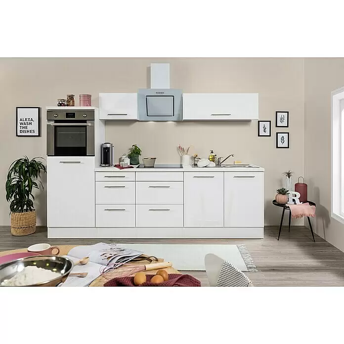 Respekta Premium Küchenzeile RP270HWWBO - Breite: 270 cm, Weiß, Mit Elektrogeräten - Stimmungsaufnahme