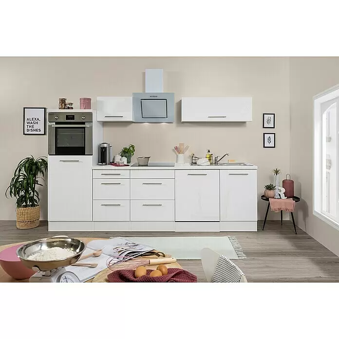 Respekta Premium Küchenzeile RP280HWWBO - Breite: 280 cm, Weiß, Mit Elektrogeräten - Stimmungsaufnahme