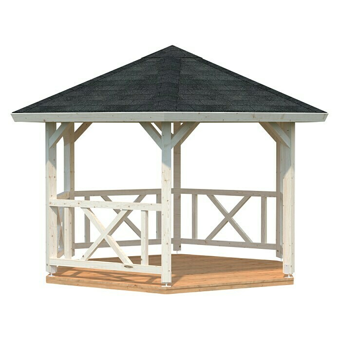 Palmako Carpa para exterior (Diámetro: 3,37 m, Abeto rojo, Altura de caballete: 3,13 m)