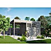 SKAN HOLZ CrossCube Gartenhaus Brisbane 3 (Außenmaß inkl. Dachüberstand (B x T): 253 x 253 cm, Holz, Schiefergrau RAL 7015) | BAUHAUS