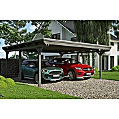 Skan Holz Carport Emsland (Außenmaß inkl. Dachüberstand (B x T): 6,13 x 6,04 m, Doppelcarport, Natur) | BAUHAUS