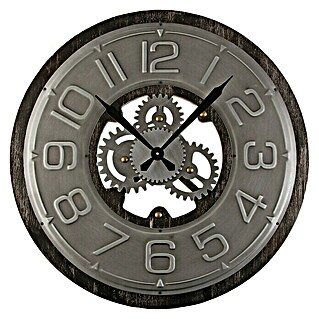 Reloj de pared redondo Metal (Gris, Diámetro: 58 cm)