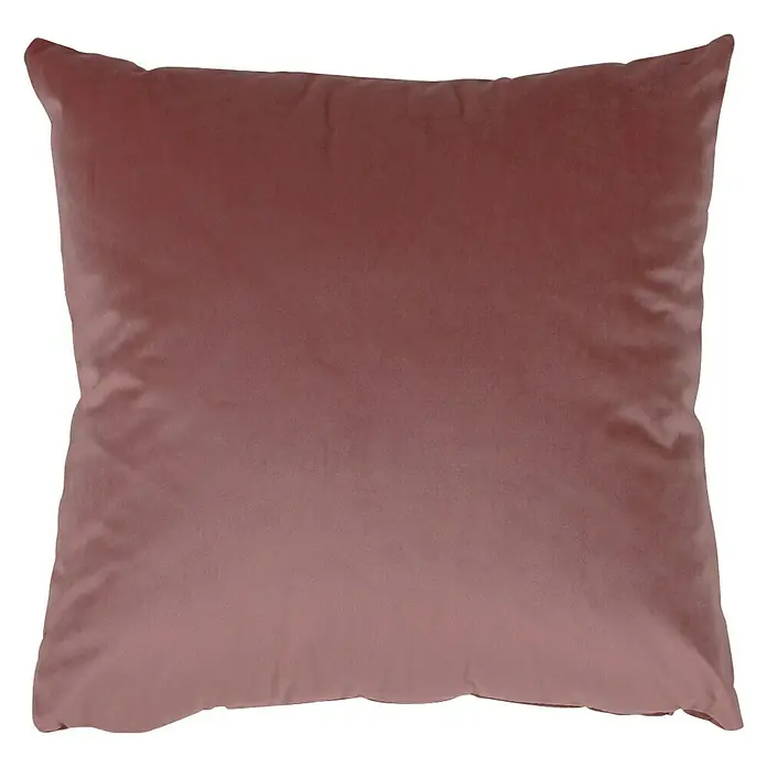 Cojín Velvet - 45 x 45 cm, Textil, Rosa - Primer plano de un cojín cuadrado de terciopelo rosa. Es elegante, moderno y añade un toque de comodidad y elegancia a cualquier espacio.