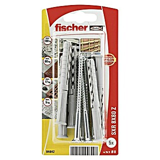 Fischer Taco largo SXR-Z (Longitud taco: 80 mm, Diámetro taco: 8 mm, Con tornillos, 5 ud.)