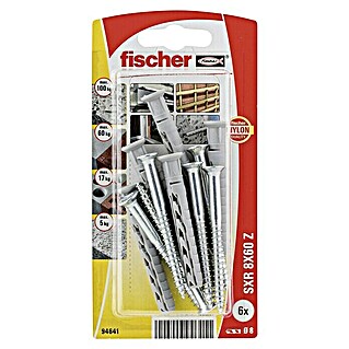 Fischer Taco largo SXR-Z (Longitud taco: 60 mm, Diámetro taco: 8 mm, Con tornillos, 6 ud.)
