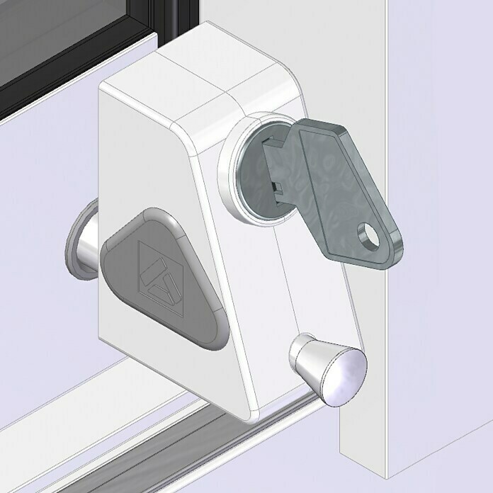 Cierre de seguridad para ventanas (Blanco, Ventanas correderas, Tipo de bloqueo: Llave) | BAUHAUS