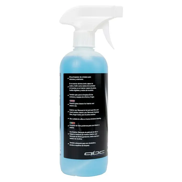 Limpiacristales MOT50005 - 500 ml - En la imagen se muestra una botella de spray limpiacristales ABC Car Cleaner. Es ideal para la limpieza de cristales de coches, oficinas o casas.
