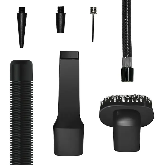 Aspirador de mano de batería Autovac - 50 W, Volumen de recipiente: 0,15 l - Surtido de accesorios para aspiradora, incluyendo boquillas y cepillos, todo en negro.\n