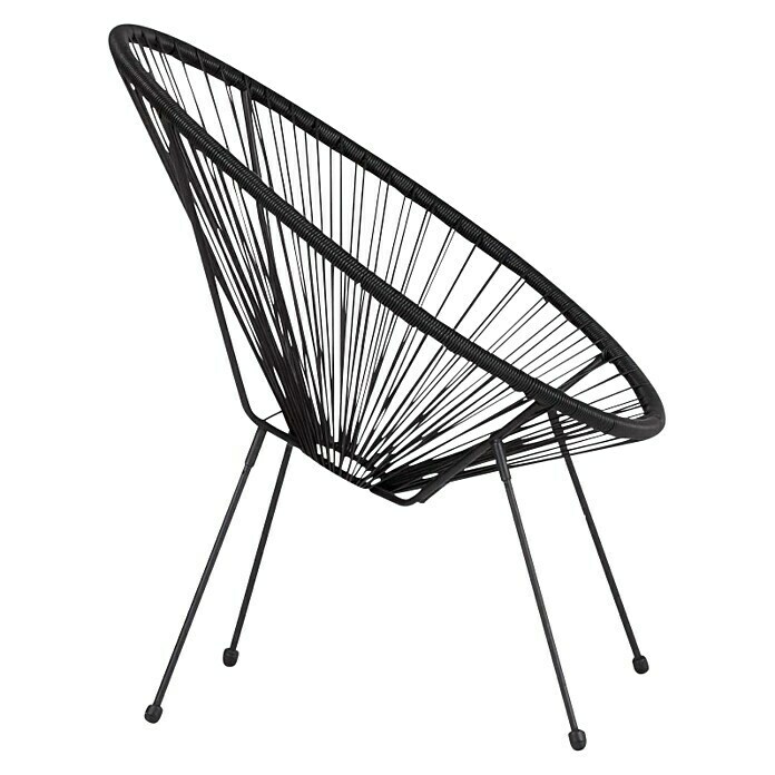 Gartensessel RelaxL x B x H: 73 x 76 x 89 cm, Kunststoff, Schwarz Right Side View