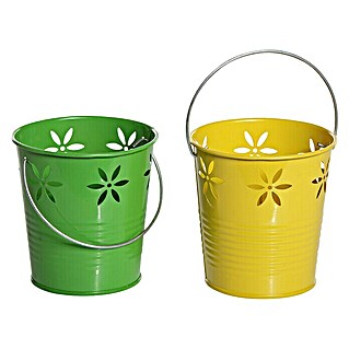 Vaso con vela (Ø x Al: 10 x 10,5 cm, Multicolor)