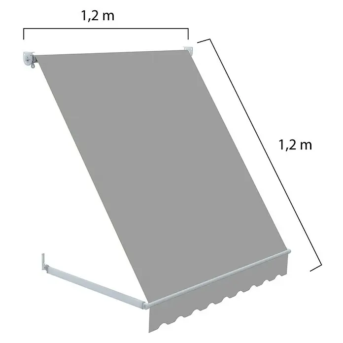 SmartSun Toldo ventana Essential - Gris, Ancho: 1,2 m, Caída: 1,2 m - Toldo gris de 1,2 m x 1,2 m. Proporciona sombra y protege del sol.