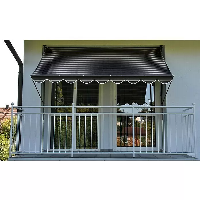 Angerer Klemmmarkise - Braun/Creme, Breite: 4 m, Ausfall: 1,5 m - Stimmungsaufnahme