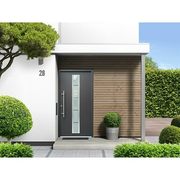 Splendoor Haustür Thermodoor PLUS SP70A110 x 210 cm, DIN Anschlag: Links, Anthrazit Mood Shot