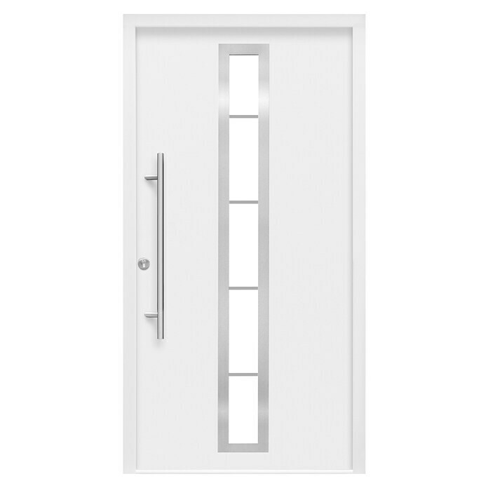 Splendoor Haustür Thermodoor PLUS SP70W110 x 210 cm, DIN Anschlag: Links, Weiß Front View