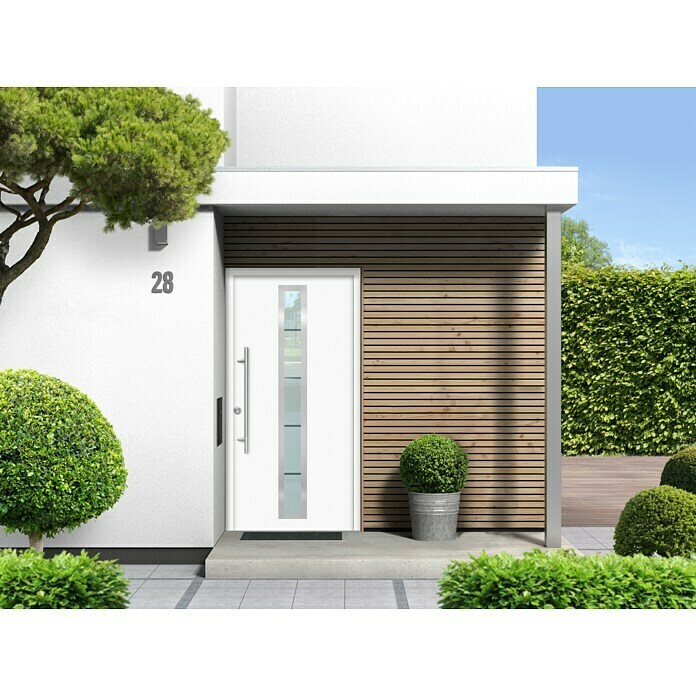 Splendoor Haustür Thermodoor PLUS SP70W110 x 210 cm, DIN Anschlag: Links, Weiß Mood Shot