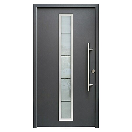 Splendoor Haustür Thermodoor PLUS SP70A (110 x 210 cm, DIN Anschlag: Rechts, Anthrazitgrau Feinstruktur)