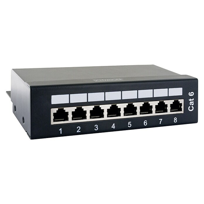 Schwaiger Netzwerkadapter 8-Port Patchpanel (RJ45-Buchse, Bis zu 1 GBit/s) | BAUHAUS