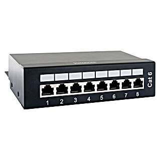 Schwaiger Netzwerkadapter 8-Port Patchpanel (RJ45-Buchse, Bis zu 1 GBit/s)