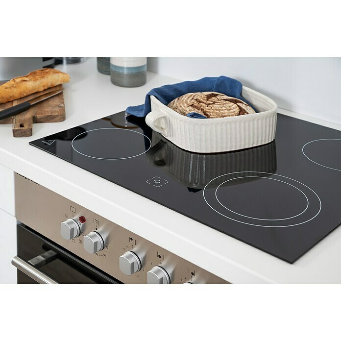 Respekta Premium Composición de cocina (Ancho: 310 cm, Con dispositivos eléctricos, Negro de alto brillo)
