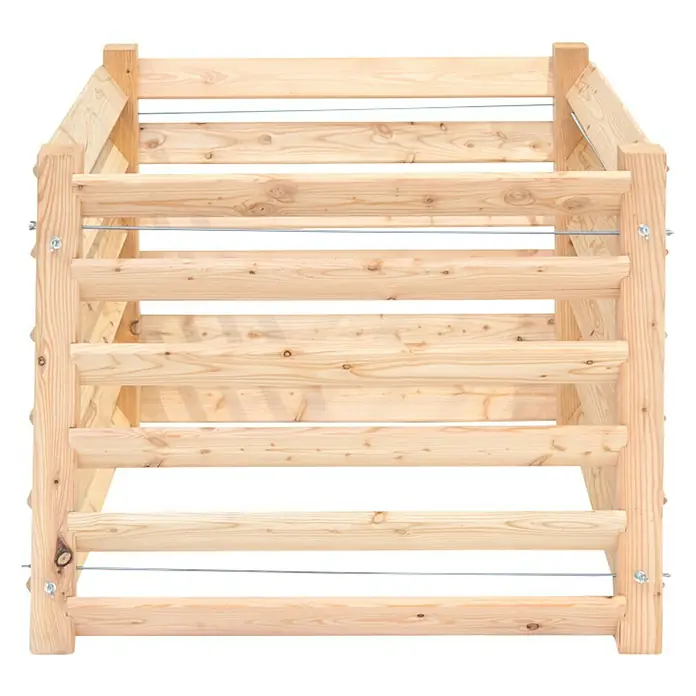 Westmann Komposter - 800 l, 100 x 100 x 80 cm - Ansicht eines Klettergerüsts aus hellem Holz mit mehreren Sprossen. Ideal für aktive Kinder zum Spielen und Trainieren im Freien.