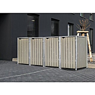 Hide Mülltonnenbox (80,7 x 278,8 x 115,2 cm, Natur/Grau)
