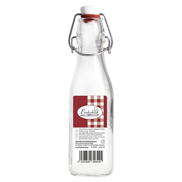 Bottiglia di vetro con tappo meccanico 250 ml