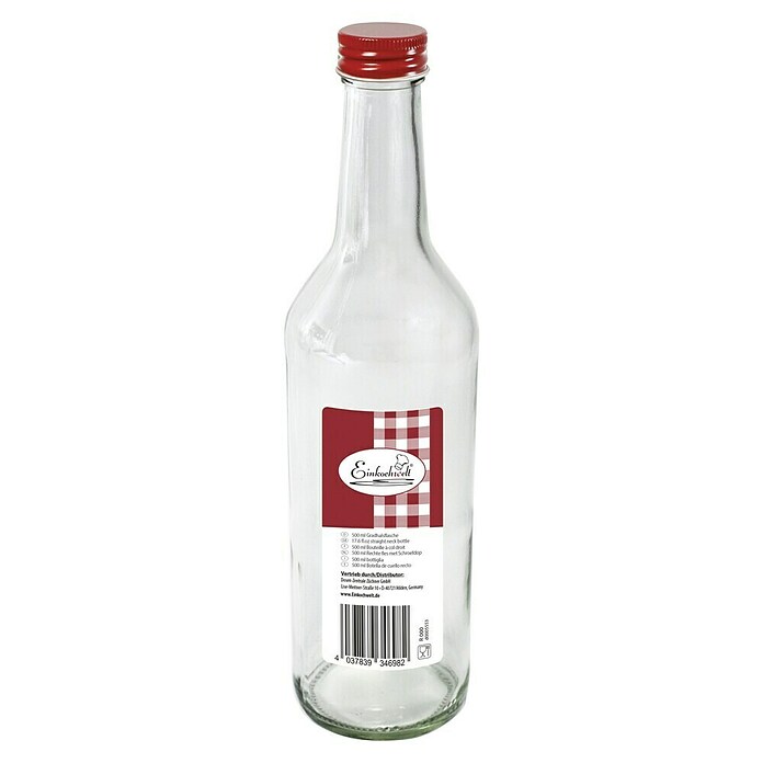 Bottiglia di vetro con tappo a vite 500 ml
